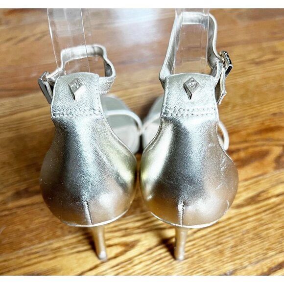 Sam Edelman Patti Ankle Strap Silver Leather Heels Formal or Everyday Wear sz(9. - Picture 7 of 11